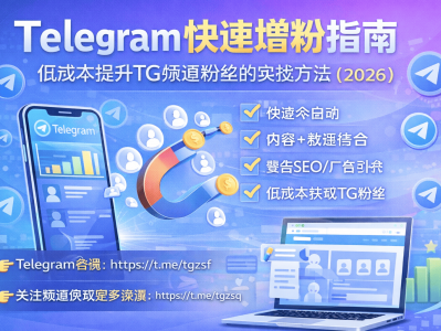Telegram快速增粉指南：低成本提升TG频道粉丝的实战方法（2026）